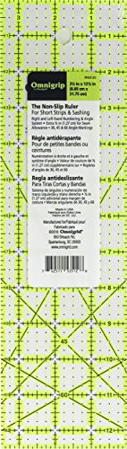 Omnigrid Omnigrip Ruler Non Slip Neon 3.5x12.5 OmnigrpRulrNonSlipNeon3.5x12.5, 3-½inch  x 12-½inch