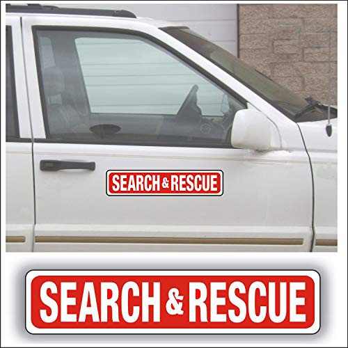 Magnet Magnetic Sign - Search  and  Rescue for Emergency, Responder Car and Truck Or Vehicle - 3 x 14 inch Block Sold as Each, Be Sure Surface is Steel