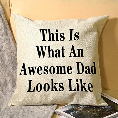 Square Throw Pillow Cover Cushion Covers Pillowcase, This is What an Awesome Dad Looks Like Home Decor Decorations for Sofa Couch Bed Chair, Gift for Halloween, Thanksgiving, Christmas, 18x18 Inch