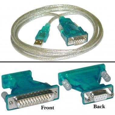 USB to Serial Cable Type a Male to Db9/db25 Male 6 Ft PL-9303 Chipset