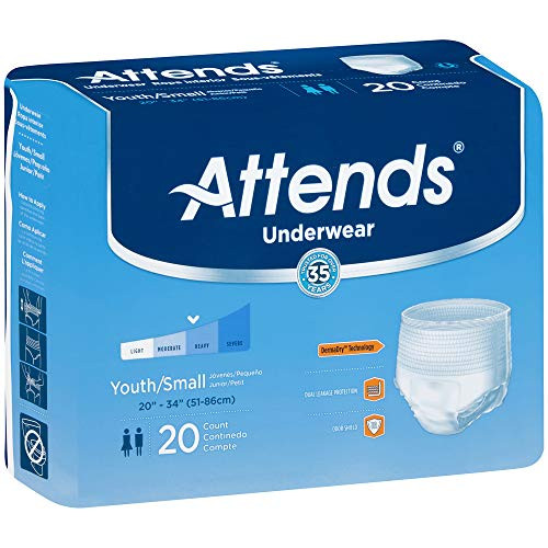 ATTENDS Absorbent Underwear Attends Pull On Small Disposable Heavy Absorbency APP0710, Sold Per Pack by Attends