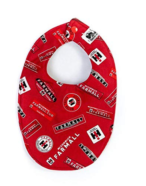 Red IH Farmall International Harvester Logo Tractor Baby Bib