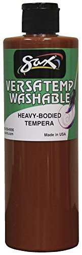 Sax Washable Versatemp Heavy Bodied Tempera Paint, Brown, 1 Pint