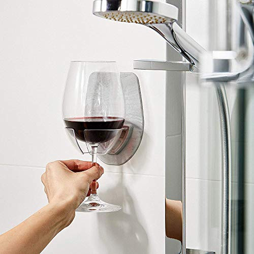 Wine Glass Holder, ElevinTM Watt Plastic Wine Glass Holder For The Bath Shower Red Wine Glass Holder Gray