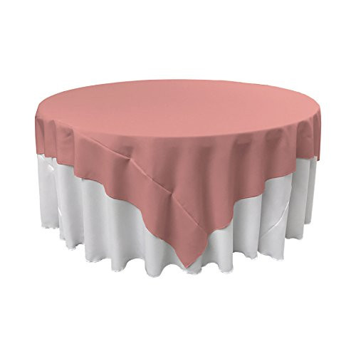 LA Linen Tablcloth Polyester Poplin Square Tablecloth, 90-Inch, Dusty Rose