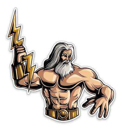 GT Graphics Zeus - 8inch  Vinyl Sticker - for Car Laptop I-Pad - Waterproof Decal