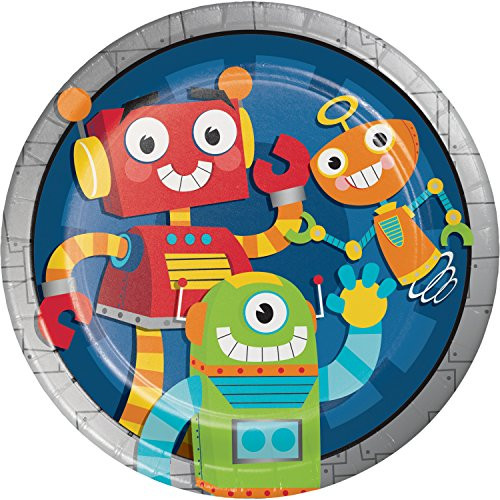 Robot Party Paper Plates, 24 ct