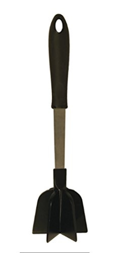 The Kitchen Queen Meat Chopper Masher Mix and Chop Nylon Stainless Steel, Multi Function Hand Tool, Mix Chop Blend Mash, BlK, Chop Stirring Ground Beef, Mixing Fruit, For Pampered Chef Mix N Chop, USA