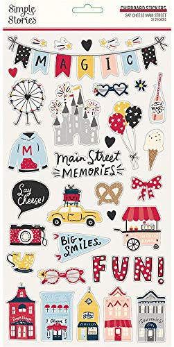 Say Cheese Main Street Chipboard Stickers - Simple Stories