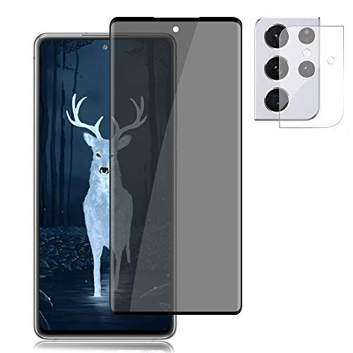 Galaxy S21 Ultra Screen Protector plus 1 Pack Camera Lens Protector, 3D Full Coverage 9H Hardness Privacy Tempered Glass Screen Protector, for Samsung Galaxy S21 Ultra 6.8inch Galaxy S21 Ultra Screen Protector plus 1 Pack Camera Lens Protector, 3D Full Coverage 9H Hardness Privacy Tempered Glass Screen Protector, for Samsung Galaxy S21 Ultra 6.8inch