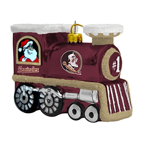 NCAA Florida State Seminoles Blown Glass Train Ornament
