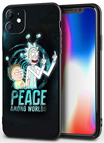 iPhone 11 Case - Cute Anime Design Ultra-Thin Cover Cases for iPhone 11 6.1inch  Rick-Peace-Morty