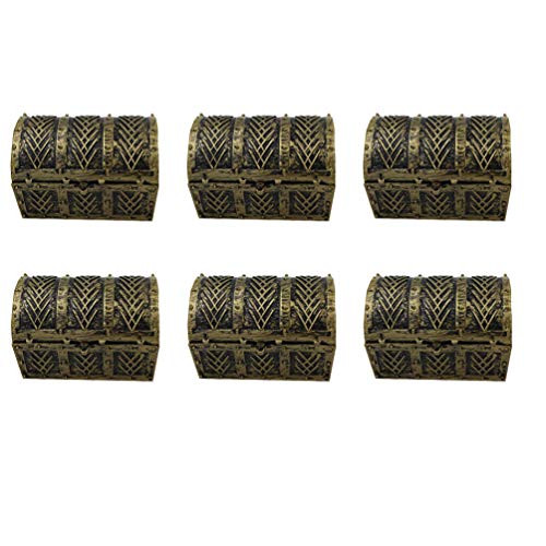 TOYANDONA 6PCS Mini Pirate Treasure Chest Toy Treasure Box