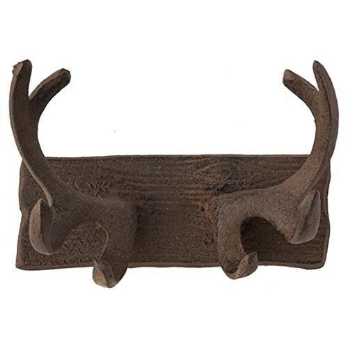 Comfify Vintage Cast Iron Deer Antlers Wall Hooks by Antique Finish Metal Clothes Hanger Rack w/Hooks | Includes Screws and Anchors | in Rust Brown | (Antlers Hook CA-1507-24)
