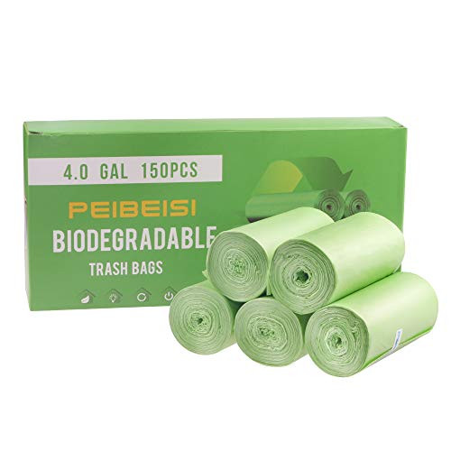 Small Trash Bags 4 Gallon - 15 Liter Waste Basket Trash Bags Biodegradable Bathroom Garbage Bags Office