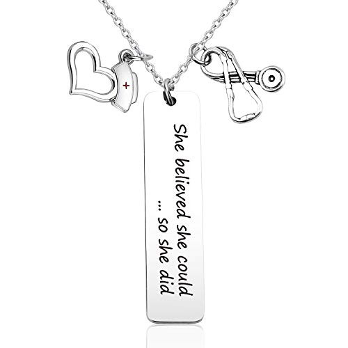 Nurse Keychain Nurse Graduation Gift She Believed She Could So She Did Inspirational Jewelry RN LPN Gift Medical Student Gift for Nurse