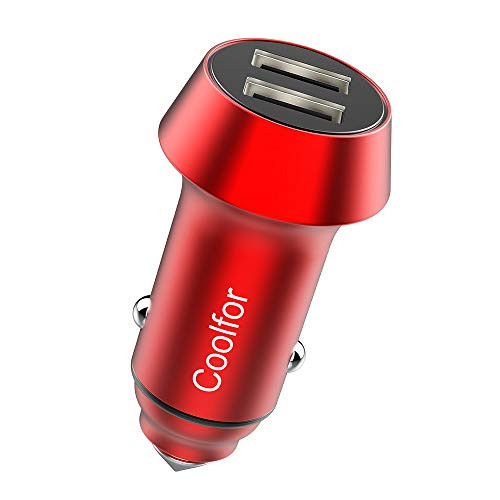 Fast USB Car Charger,COOLFOR 4.8A/24W Dual USB Car Charger Adapter Compatible with iPhone XS/MAX/XR/X/8/7/6/Plus,Samsung Note9/8,S9/S8/S8 Plus,iPad Pro/Air 2/Mini,LG,Nexus,HTC and More