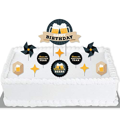 Big Dot of Happiness Cheers and Beers Happy Birthday - Birthday Party Cake Decorating Kit - Happy Birthday Cake Topper Set - 11 Pieces Big Dot of Happiness Cheers and Beers Happy Birthday - Birthday Party Cake Decorating Kit - Happy Birthday Cake Topper Set - 11 Pieces