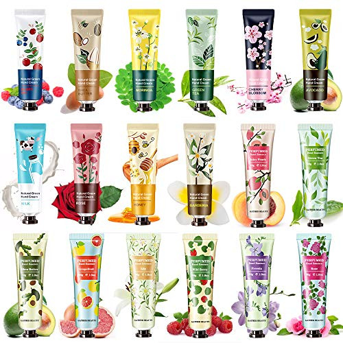 18 Pack Deeply Moisturizing Hand Lotion with Shea Butter and Vitamin E for Dry Cracked Hands  and  Working Hands,Hand Cream Gift Set for Women and Men,Hand Cream Travel Size