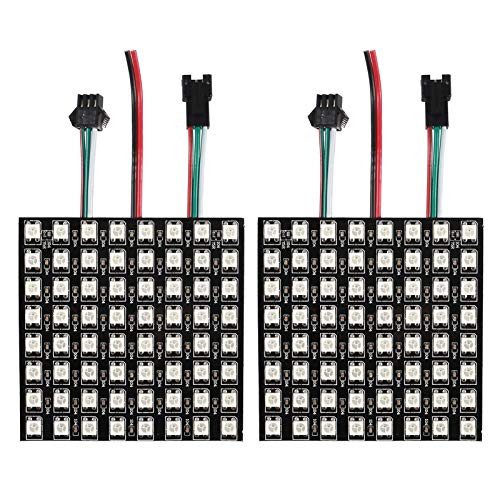ACEIRMC 2pcs 8x8 RGB LED Flexible WS2812B 5050 Matrix Dream Color Individually Addressable LED Programmable Display Screen led Panel WS01 for Arduino