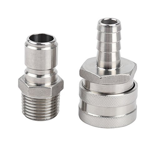 MRbrew Quick Disconnect 304 Stainless Steel Set 1/2'' MPT Male 1/2'' Female Barb (1/2'' MPT Male,1/2'' Female Barb)