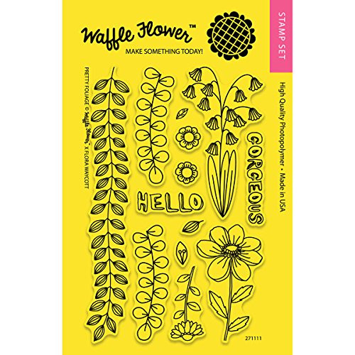 Waffle Flower Crafts Pretty Foliage Clear Stamps, 4" x 6"