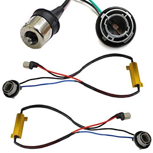 iJDMTOY 2 Hyper Flash Fix Error Free Wiring Adapters Compatible With 1156 7506 7527 LED Turn Signal Light Bulbs