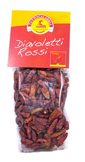 Tutto Calabria Diavoletti Rossi Small Hot Chili Peppers - 50g Tutto Calabria Diavoletti Rossi Small Hot Chili Peppers - 50g