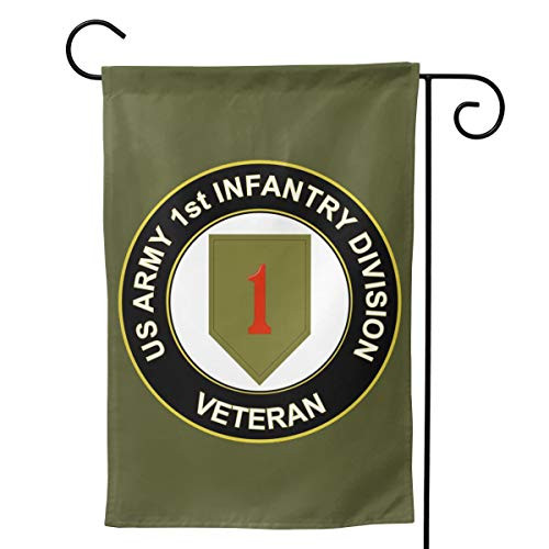 US Army Veteran 1st Infantry Division Garden Flag Vertical Double Sided for Yard Home 12.5 X 18 Inch,28 X 40 Inch