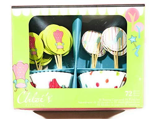 Chloe's Kitchen Princess Kaarina Cupcake Set of 48 Baking Cups  and  24 Picks