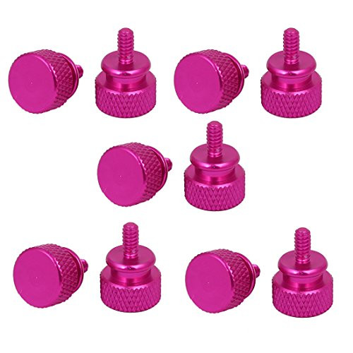 uxcell Computer PC Case 6-32 Fully Threaded Knurled Thumb Screws Fushcia 10pcs