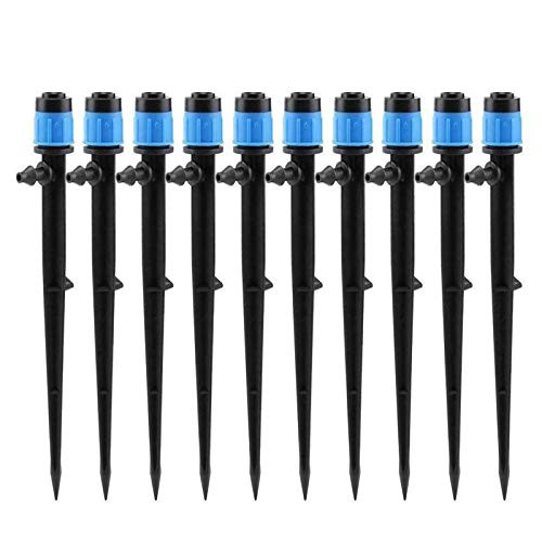 LXcom 100 Pack Irrigation Drippers Drip Emitters Micro Spray Adjustable 360 Degree Full Circle Pattern Water Flow Irrigation Drippers Micro Bubbler Sprinkler Drip System Parts Drip Irrigation