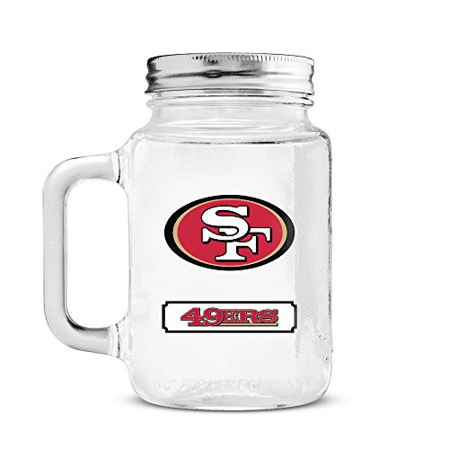 NFL San Francisco 49Ers 20oz Glass Mason Jar
