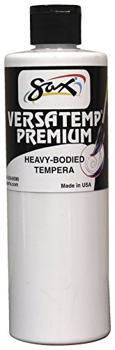 Sax Versatemp Premium Heavy-Bodied Tempera Paint, White, 1 Pint