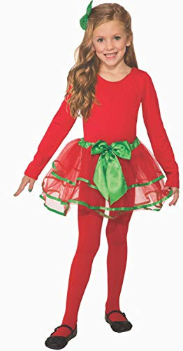 Forum Novelties 81417 Child Holiday Tutu-Red/Green-O/S O/S, Multi Color, Red, Green, One Size