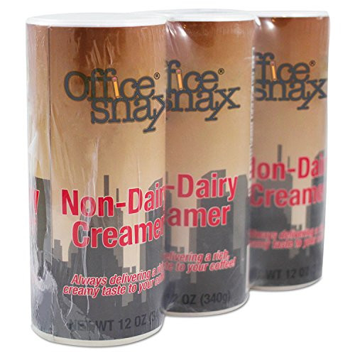 Office Snax 00020G Reclosable Powdered Non-Dairy Creamer, 12 oz Canister, 3/Pack