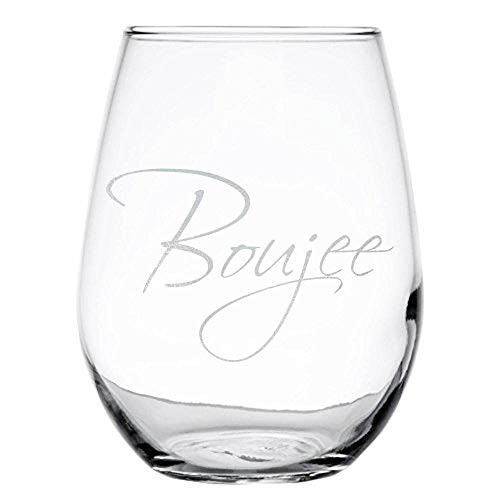 Engraved Wine Glass, Stemless, 15 oz-Boujee Version 2-By Art of Engraving