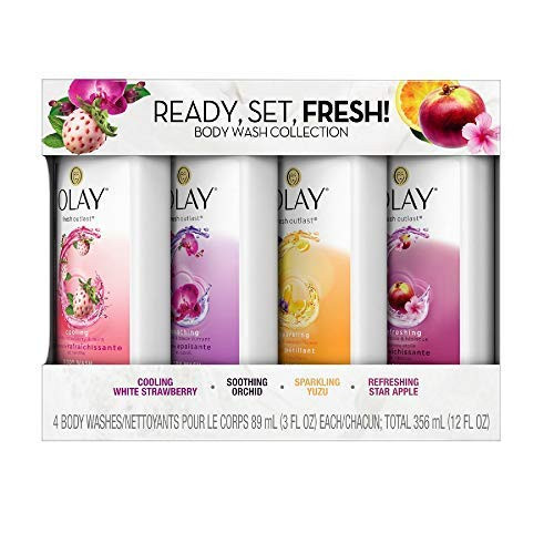 Olay Fresh Outlast Body Wash Sampler Pack - 4 Body Washes, 3 FL OZ Each, 12 FL OZ Total Olay Fresh Outlast Body Wash Sampler Pack - 4 Body Washes, 3 FL OZ Each, 12 FL OZ Total
