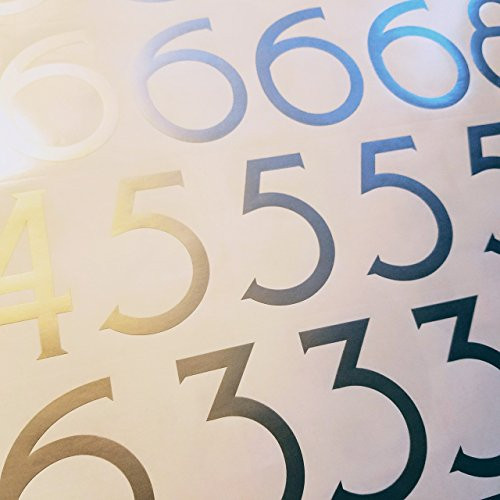 Craftsman Style Die Cut Vinyl Numbers (3 inch Metallic Silver Gray)