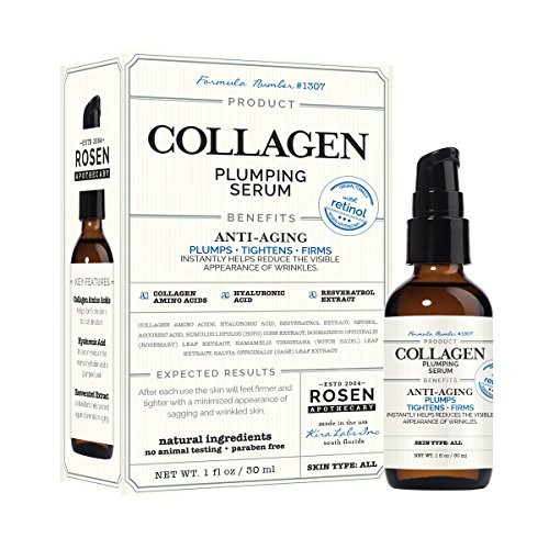Collagen Plumping Serum with Retinol 1oz / 30ml, by Rosen Apothecary