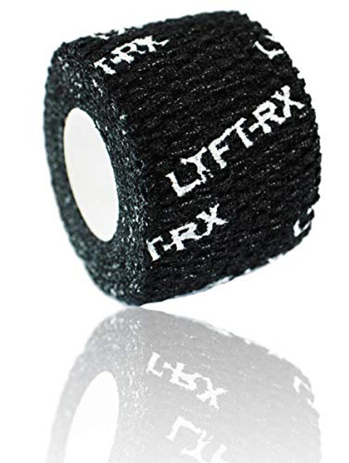 LYFT-RX Weightlifting Hook Grip Tape  Premium Adhesive Stretch Athletic Tape  Sticky, Stretchy, Easy Tear, Thumb Tape for Olympic Weight Lifting, WOD, Hookgrip, Fingers  and  Thumbs Wrap - Black, 3-PACK