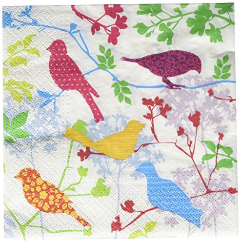 Abbott Collection Birds Rumor Paper Napkins, Large (20 pack)