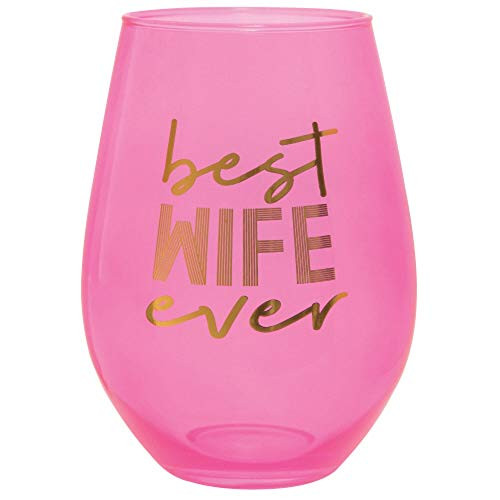 30oz Pink Stemless Wine Glass - Best Wife Ever.