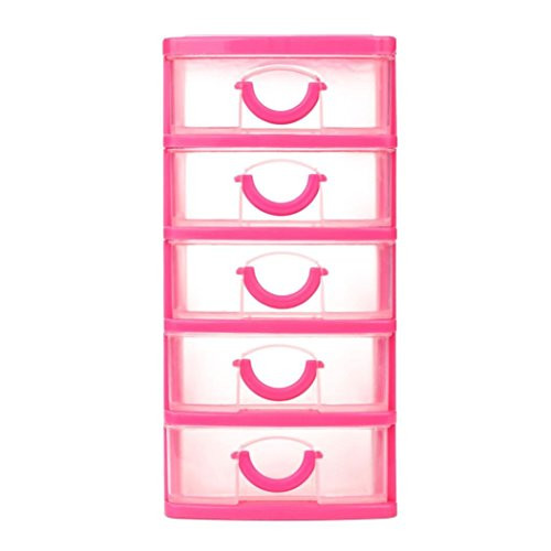 Tronet Durable Plastic Mini Desktop Drawer Sundries Case Small Objects Cosmetics Storage Box Stackable Cube Organizer Red, XL Red, XL