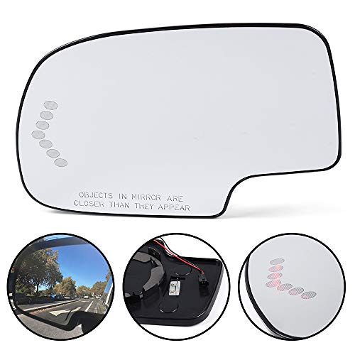 G-PLUS Driver Side Left Side Heated Mirror Glass with Turn Signal Without Auto Dimming for Chevy Avalanche Silverado Suburban for GMC Tahoe Sierra Yukon Cadillac 2003-2006