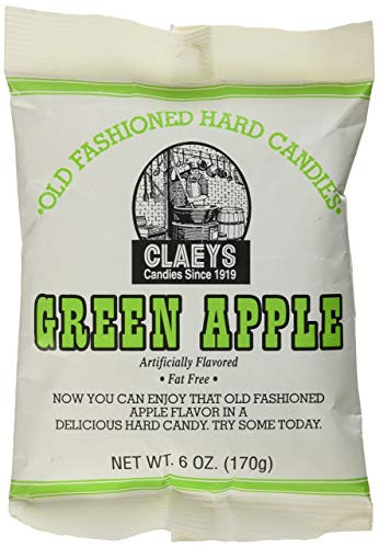 Claey's, Old Fashioned Hard Candy Green Apple, 6 Ounce Bag - SET OF 2