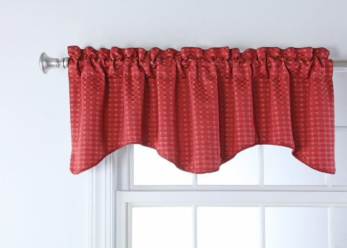 Stylemaster Home Products Renaissance Home Fashion Boxwood Lined Scalloped Valance with Cording, 52 by 17-Inch, Brick