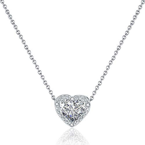 Beyond Love Double Heart Pendant Necklace 14K White Gold Plated Dainty Silver Chain Choker 5A Cubic Zirconia Birthstone Necklace for Women Girl Jewelry Gift 18 Beyond Love Double Heart Pendant Necklace 14K White Gold Plated Dainty Silver Chain Choker 5A Cubic Zirconia Birthstone Necklace for Women Girl Jewelry Gift 18