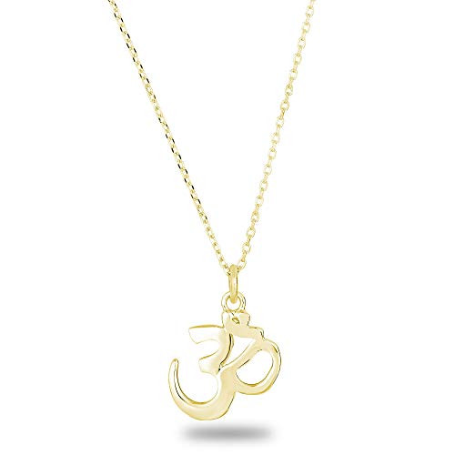 Spoil Cupid 14K Gold Plated 925 Sterling Silver Plain Finish Yoga Aum Om Ohm Sanskrit Yogi Spiritual Harmony Pendant Necklace,18inch Spoil Cupid 14K Gold Plated 925 Sterling Silver Plain Finish Yoga Aum Om Ohm Sanskrit Yogi Spiritual Harmony Pendant Necklace,18inch
