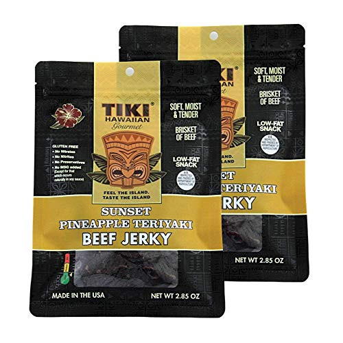 Tiki Hawaiian Gourmet Jerky  Sunset Pineapple Teriyaki Beef 2-Pack